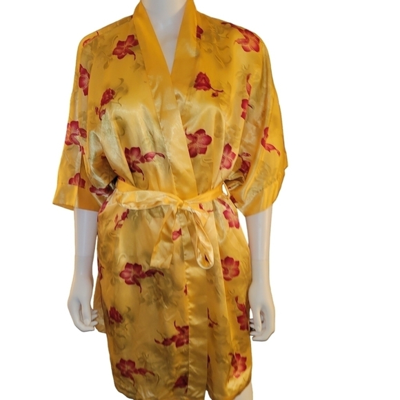 Contessa di Roma Robe Yellow Floral M - Picture 1 of 3